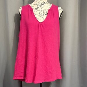 Express Hot Pink V-Neck Sleeveless Tank Top